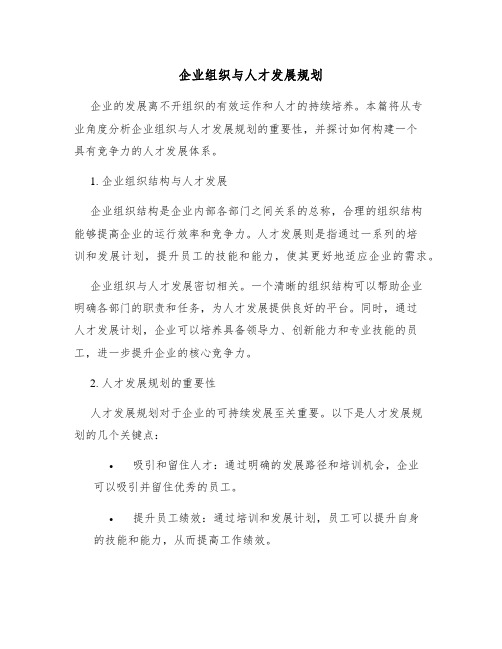 企业组织与人才发展规划