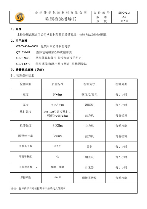 吹膜检验指导书