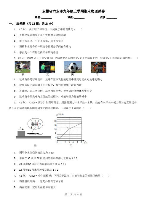 安徽省六安市九年级上学期期末物理试卷