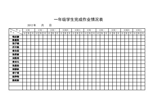 学生作业完成情况表