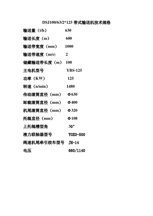 125皮带机规格