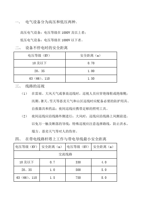 电气设备分为高压和低压两种