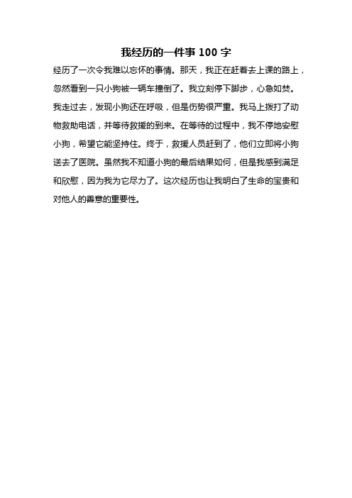 我经历的一件事100字