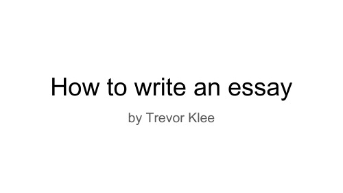 How to write an essay 