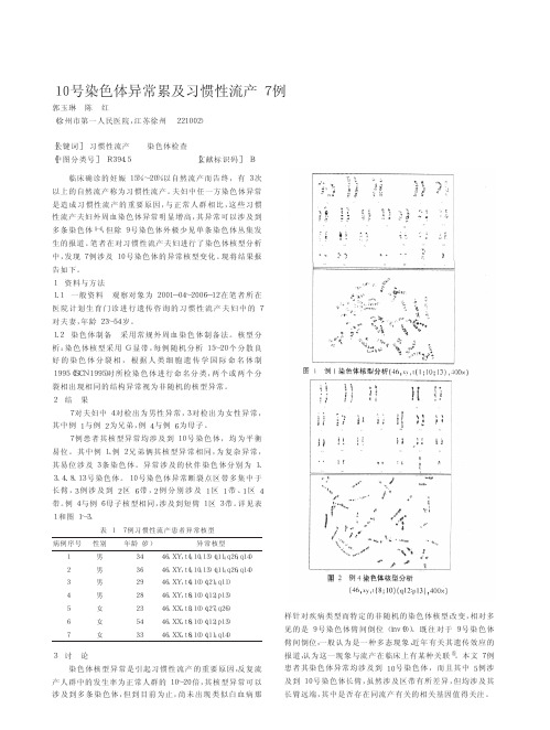 10号染色体异常累及习惯性流产7例