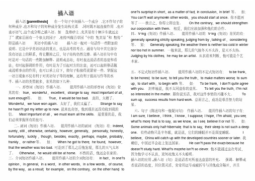 英语常用插入语详解