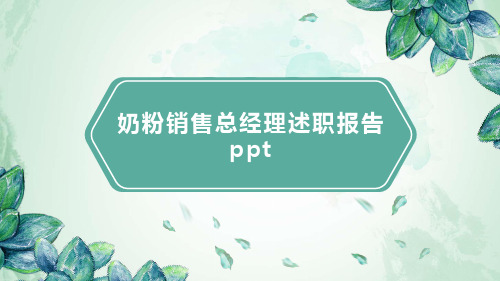 奶粉销售总经理述职报告ppt