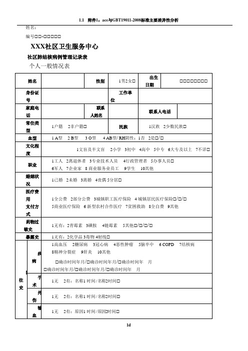 结核病患者随访表