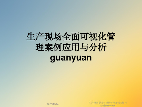 生产现场全面可视化管理案例应用与分析guanyuan