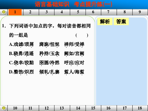 语言基础知识考点提升练一