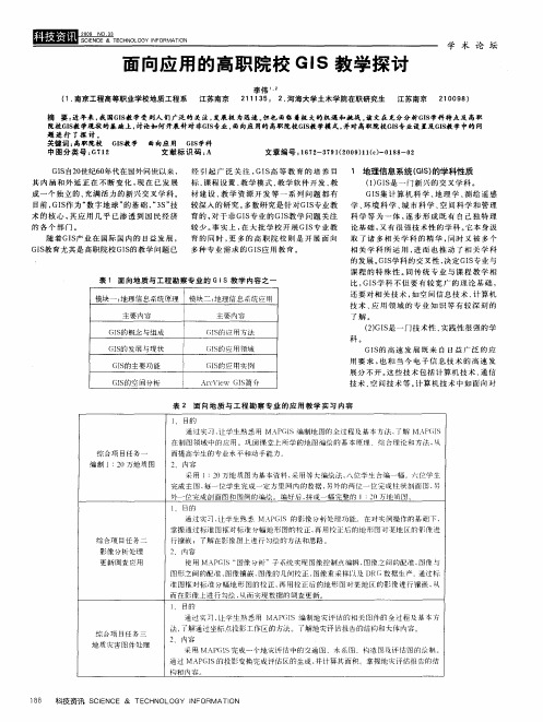 面向应用的高职院校GIS教学探讨