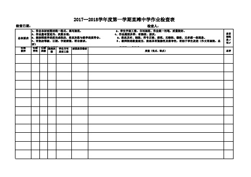 作业检查表