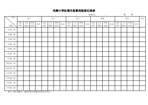 红领巾检查登记表