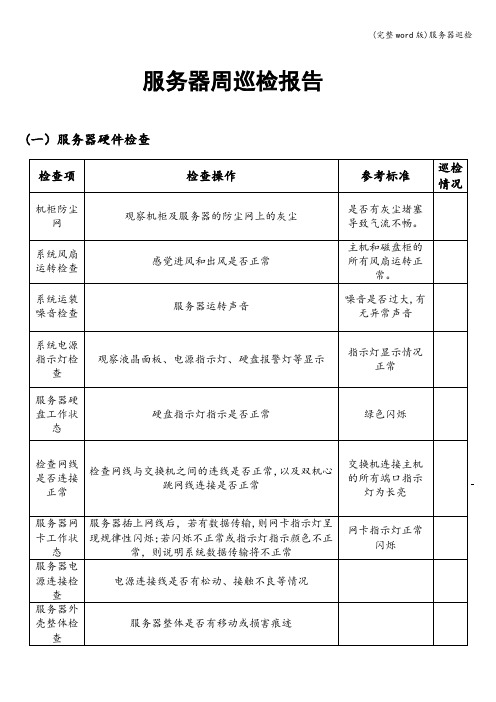 (完整word版)服务器巡检