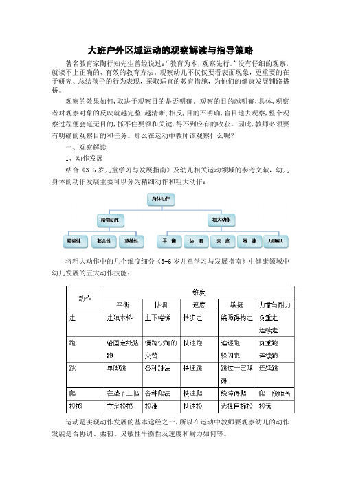 《大班户外区域运动的观察解读与指导策略》