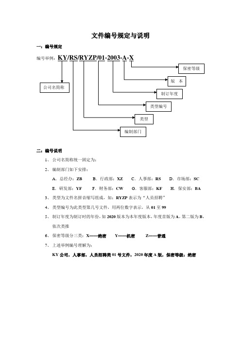 文件编号规定与说明