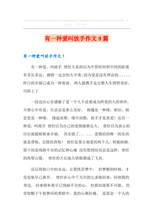 有一种爱叫放手作文9篇
