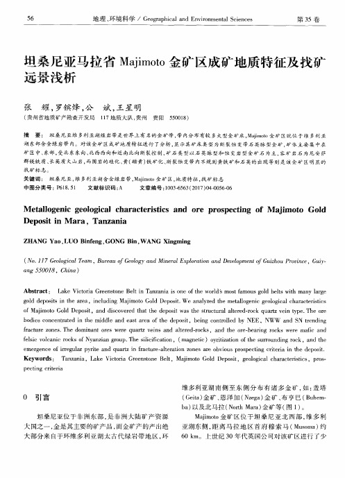 坦桑尼亚马拉省Majimoto金矿区成矿地质特征及找矿远景浅析