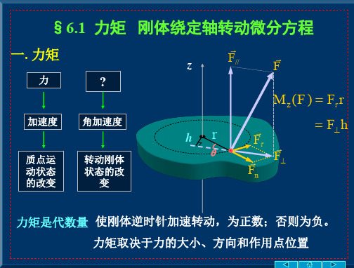 §5.2-力矩---刚体绕定轴转动微分方程