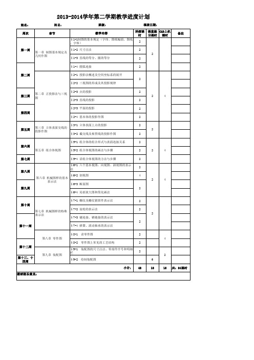 教学进度计划表样板