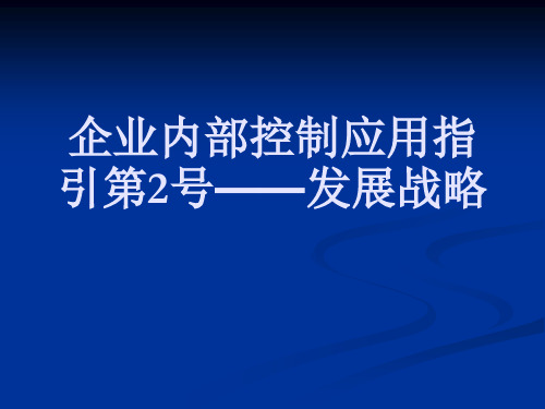 企业内部控制应用指引第2号发展战略