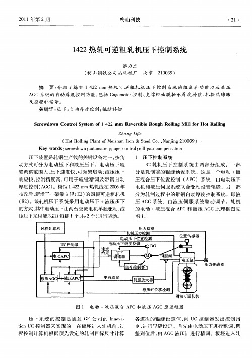 1422热轧可逆粗轧机压下控制系统