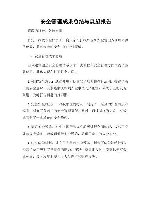 安全管理成果总结与展望报告