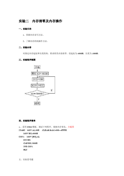 实验02 内存清零