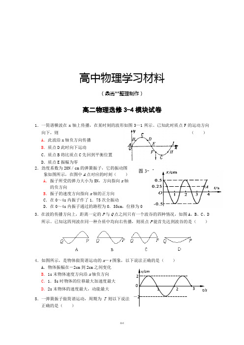 鲁科版高中物理选修3-4：总复习测试(2).docx