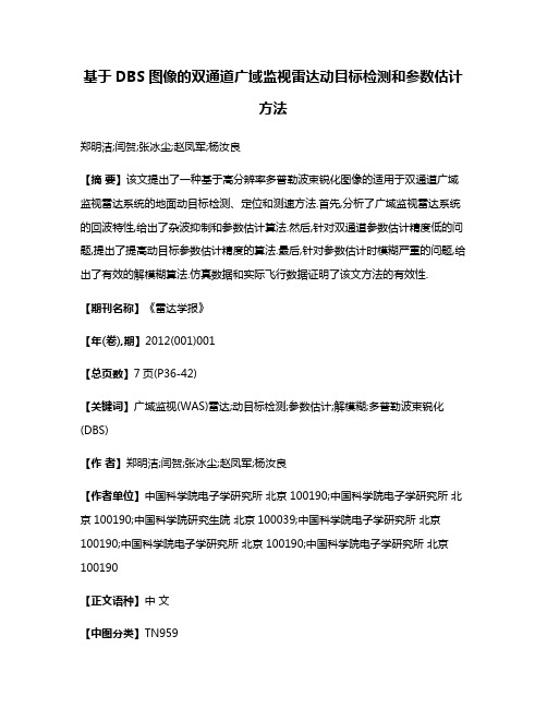 基于DBS图像的双通道广域监视雷达动目标检测和参数估计方法