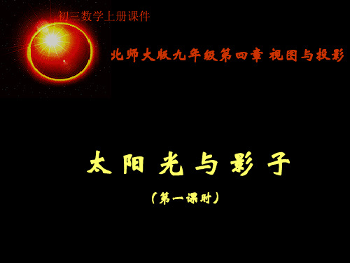 北师大版初三九年级数学上册43灯光与影子说课PPT课件