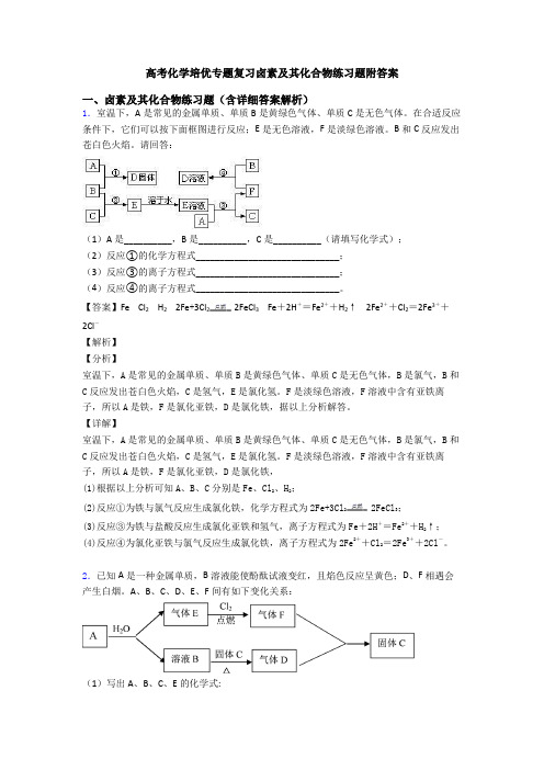 高考化学培优专题复习卤素及其化合物练习题附答案