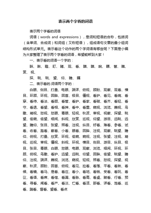 表示两个字看的词语