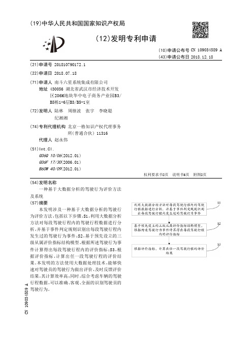 一种基于大数据分析的驾驶行为评价方法及系统[发明专利]