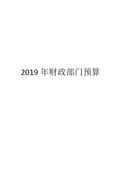 2019年财政部门预算.doc