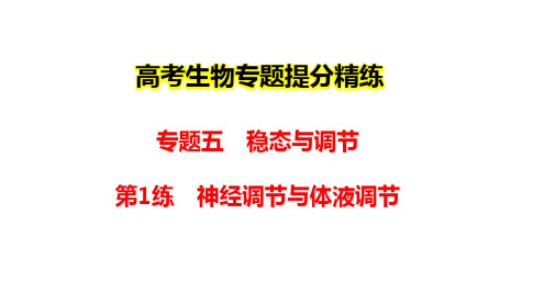 专题5 稳态与调节 第1练 神经调节与体液调节