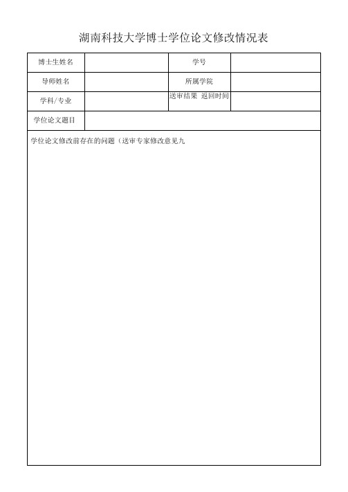 博士学位论文修改情况表