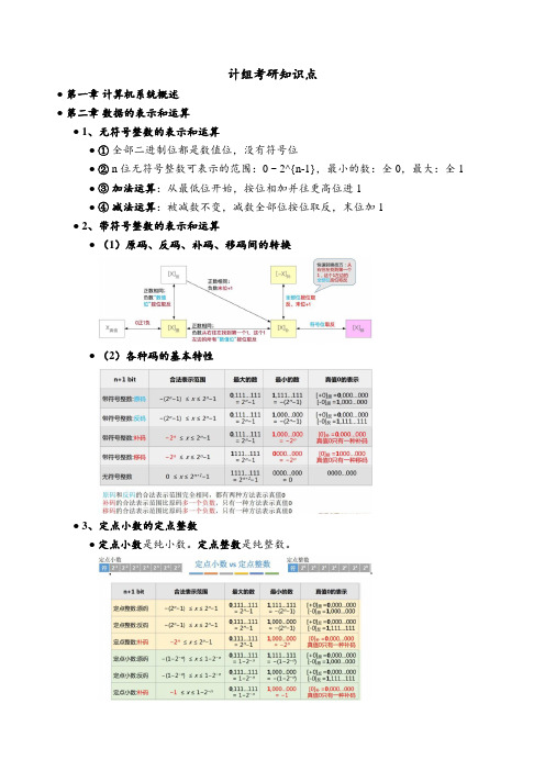 计组考研知识点