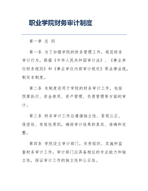 职业学院财务审计制度