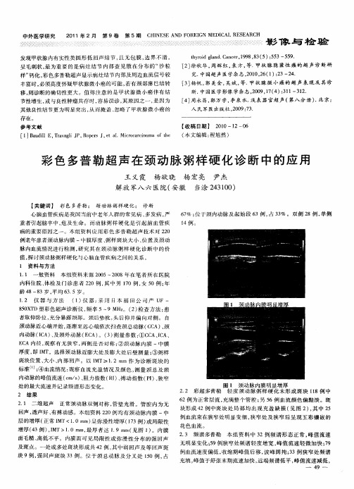 彩色多普勒超声在颈动脉粥样硬化诊断中的应用