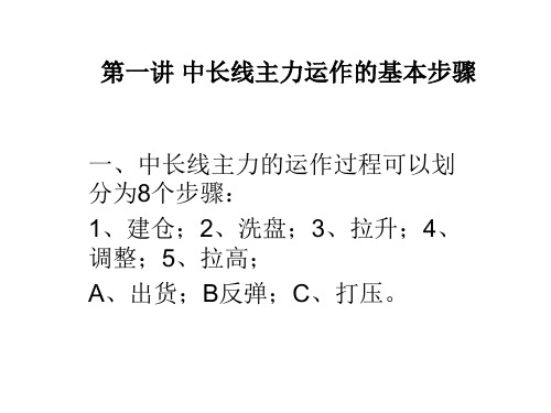 第一讲 中长线主力运作的基本步骤