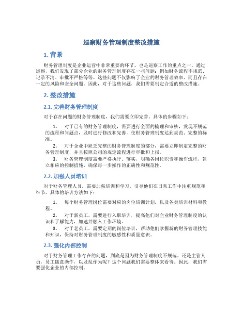 巡察财务管理制度整改措施