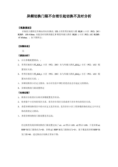 TD-LTE异频切换门限设置不合理导致切换不及时案例分析-新站入网优化