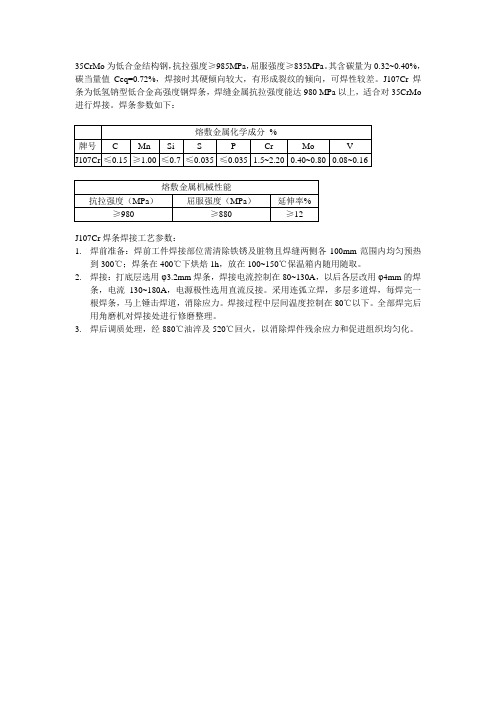 35CrMo材料焊接性能