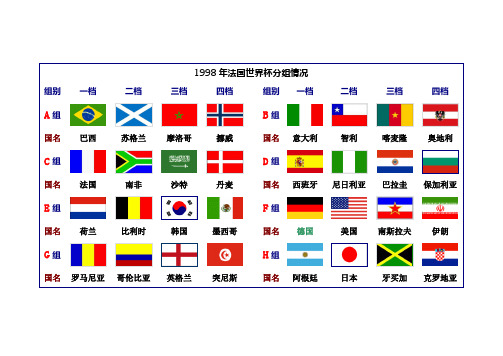 1998年法国世界杯分组情况