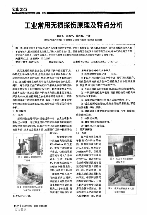 工业常用无损探伤原理及特点分析