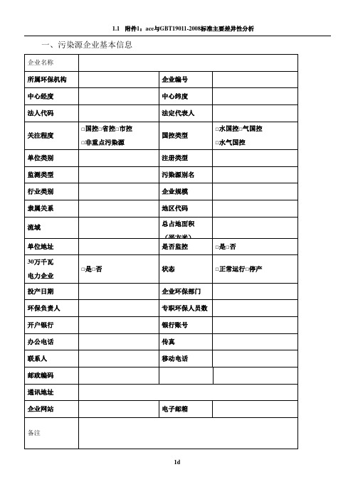 企业基本信息表(空白表格)