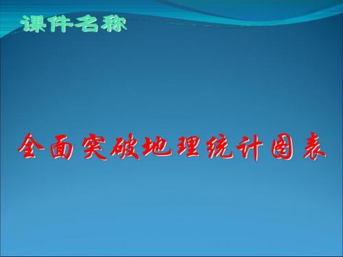 高考复习全面突破地理统计图表ppt