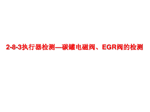 2.8.3 执行器检测—碳罐电磁阀、EGR阀的检测