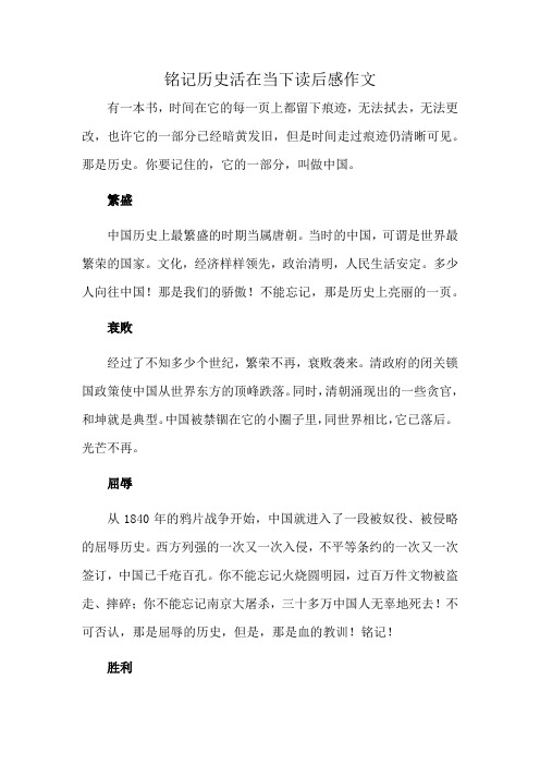 铭记历史活在当下读后感作文